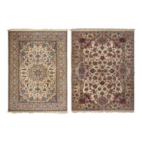 A Nain Silk Rug and a Qom Silk Rug