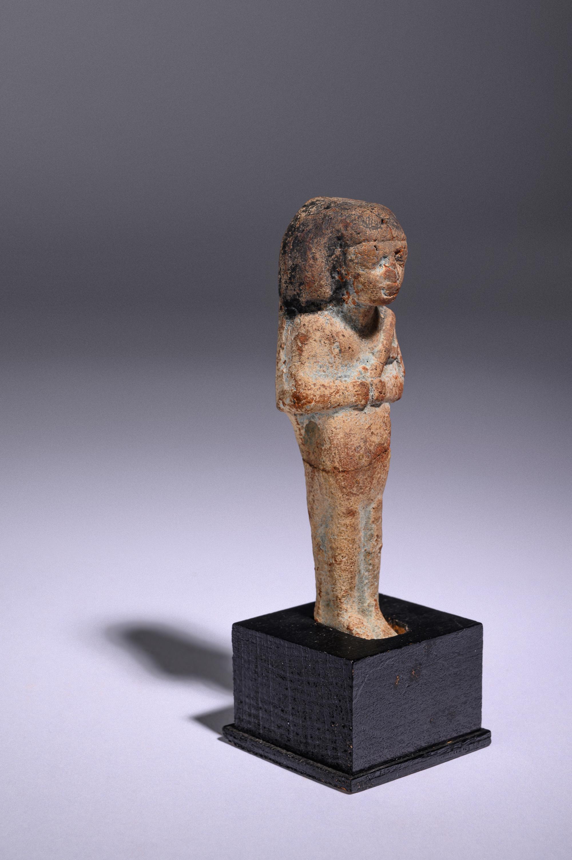 An Egyptian Terracotta Ushabti with Pigment
