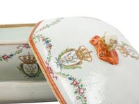 A Pair of Chinese Export Porcelain Armorial Soup Tureens on Stands, Made for the German Market