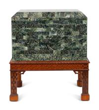 A Tessellated Marble Box on Chippendale Style Stand — 20TH CENTURY