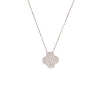 Diamond and White Gold Quatrefoil Necklace