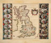 BLAEU, Willem (1571-1638). Britannia Prout Divisa Suit Temporibus Anglo-Saxonum Praesertim Durante Illorum Heptarchia . Amsterdam, ca 1645.