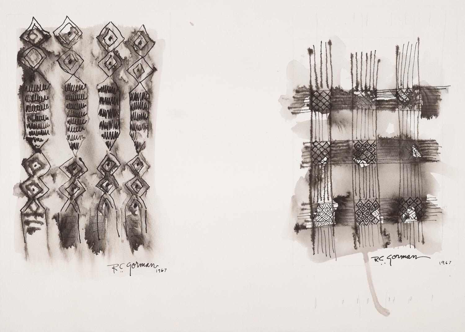 Black and White Abstract Diptych