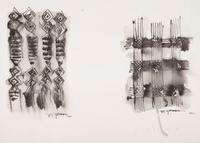 Black and White Abstract Diptych