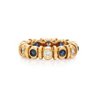 CARTIER, DIAMOND AND SAPPHIRE BAND