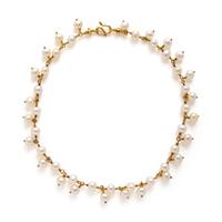 Cultured Pearl and Yellow Gold Necklace