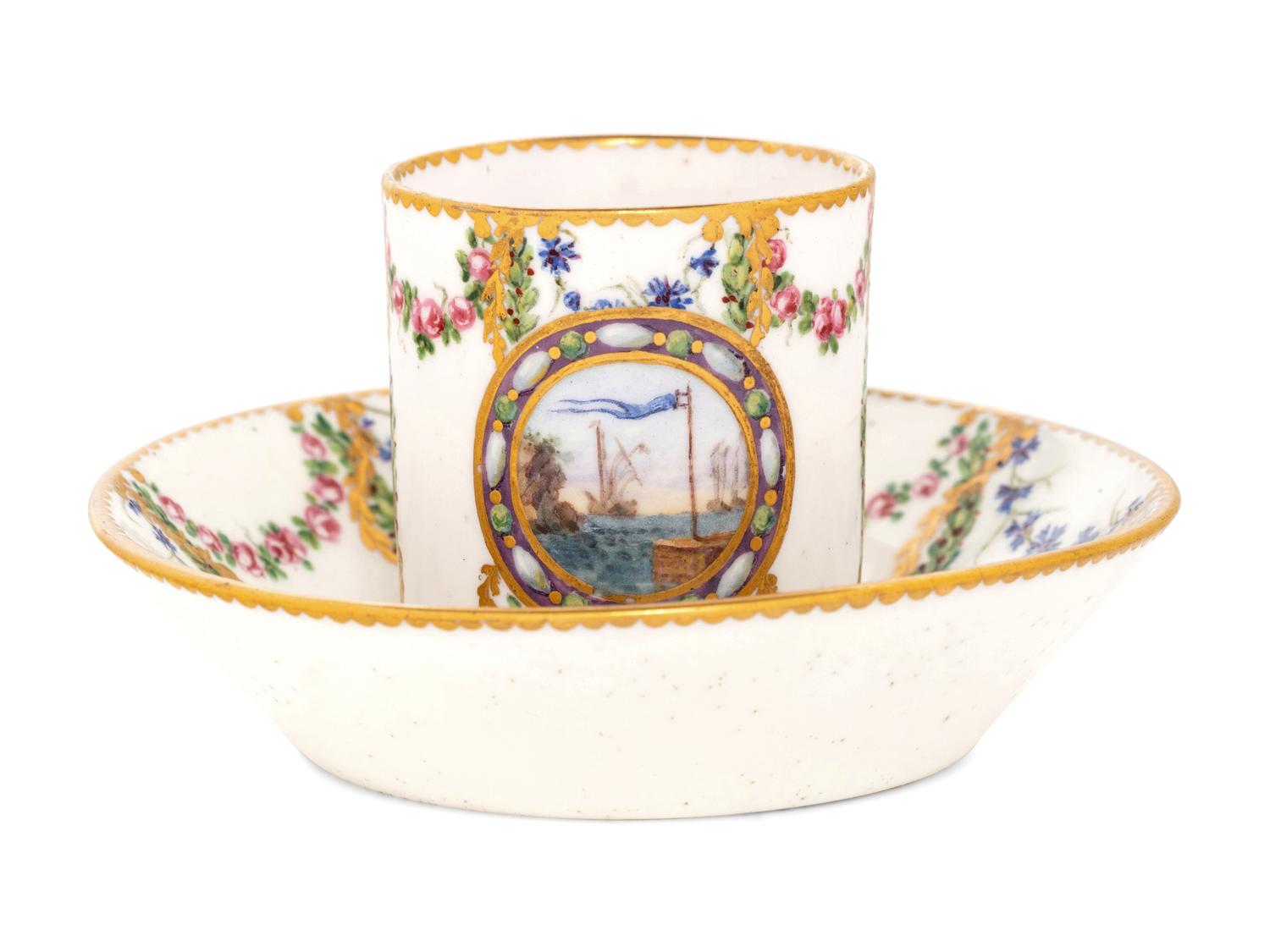 A Sèvres Porcelain Cup and Saucer ( Gobelet 'Litron' et sa Soucoupe, 3ème Grandeur )