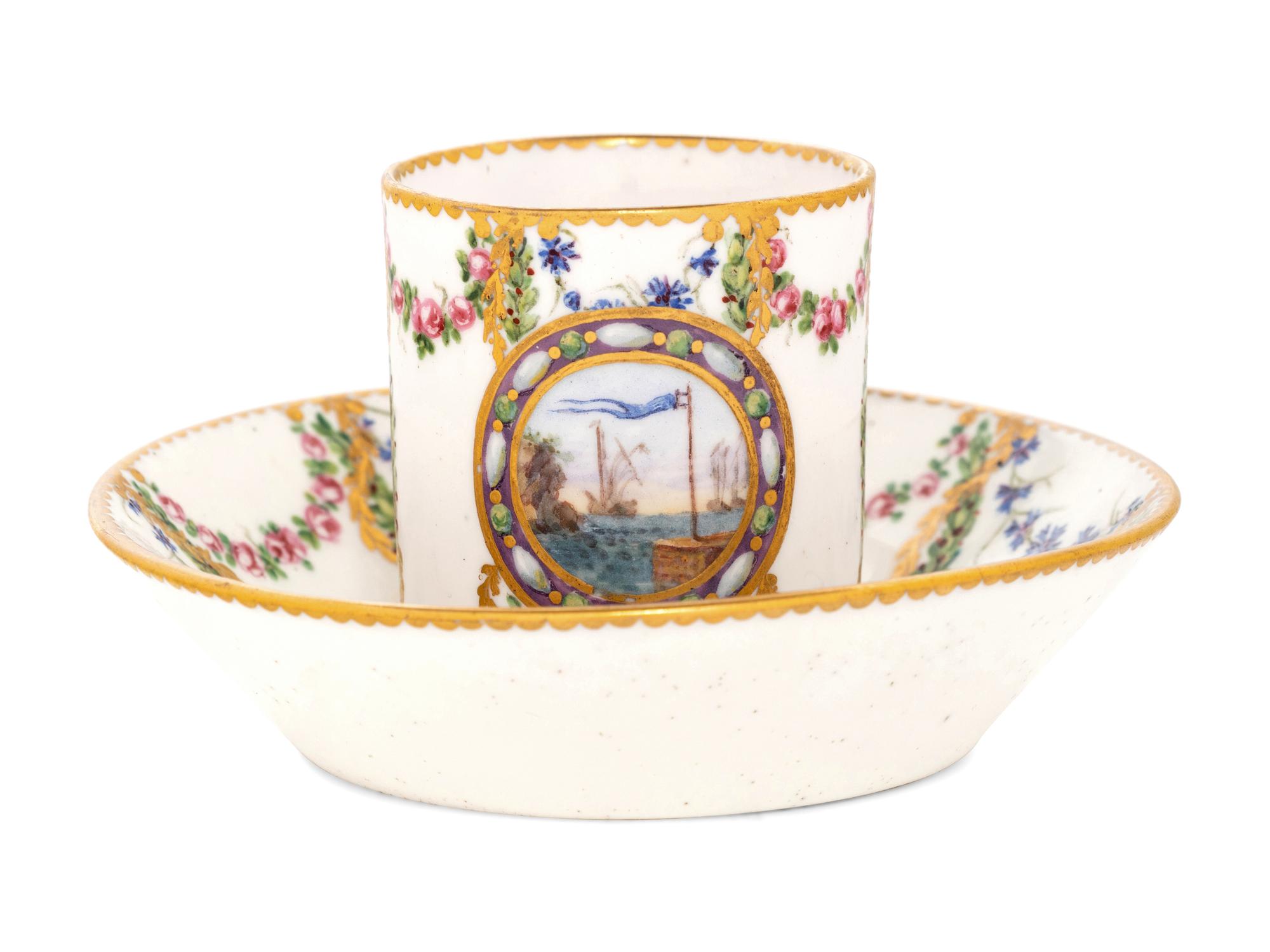 A Sèvres Porcelain Cup and Saucer ( Gobelet 'Litron' et sa Soucoupe, 3ème Grandeur )