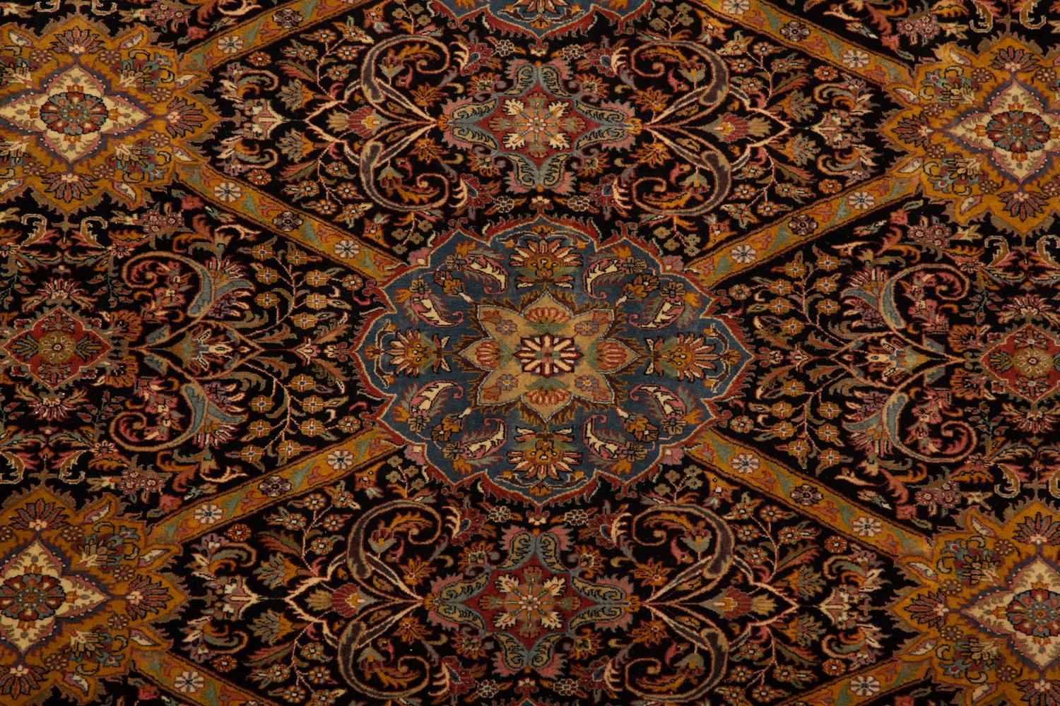 An Indian Persian Design Wool Rug — 20th Century