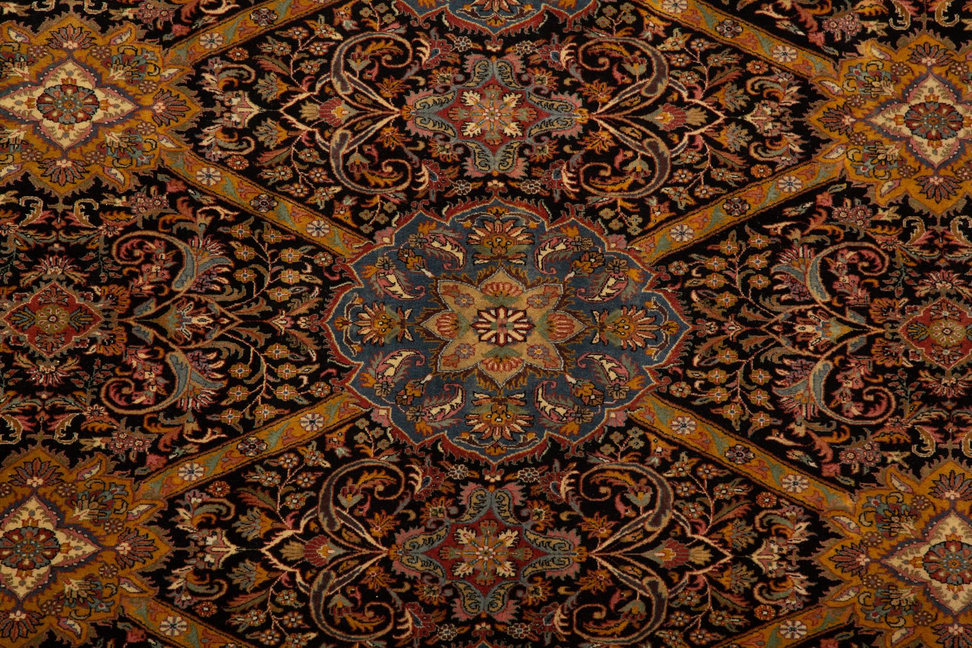 An Indian Persian Design Wool Rug — 20th Century