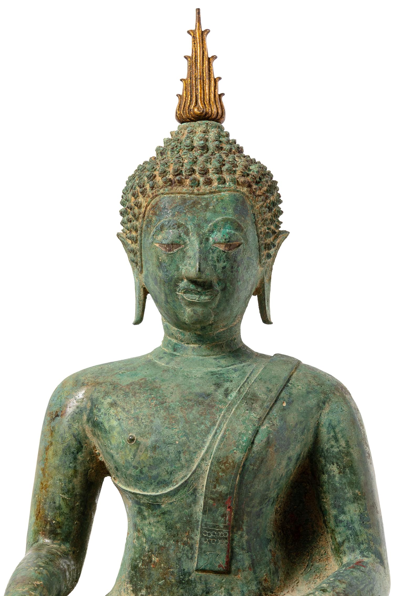 A Thai Bronze Figure of Seated Buddha Height 24 inches. — CHENGSENG PERIOD, 15TH CENTURY