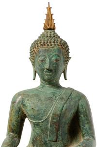 A Thai Bronze Figure of Seated Buddha Height 24 inches. — CHENGSENG PERIOD, 15TH CENTURY