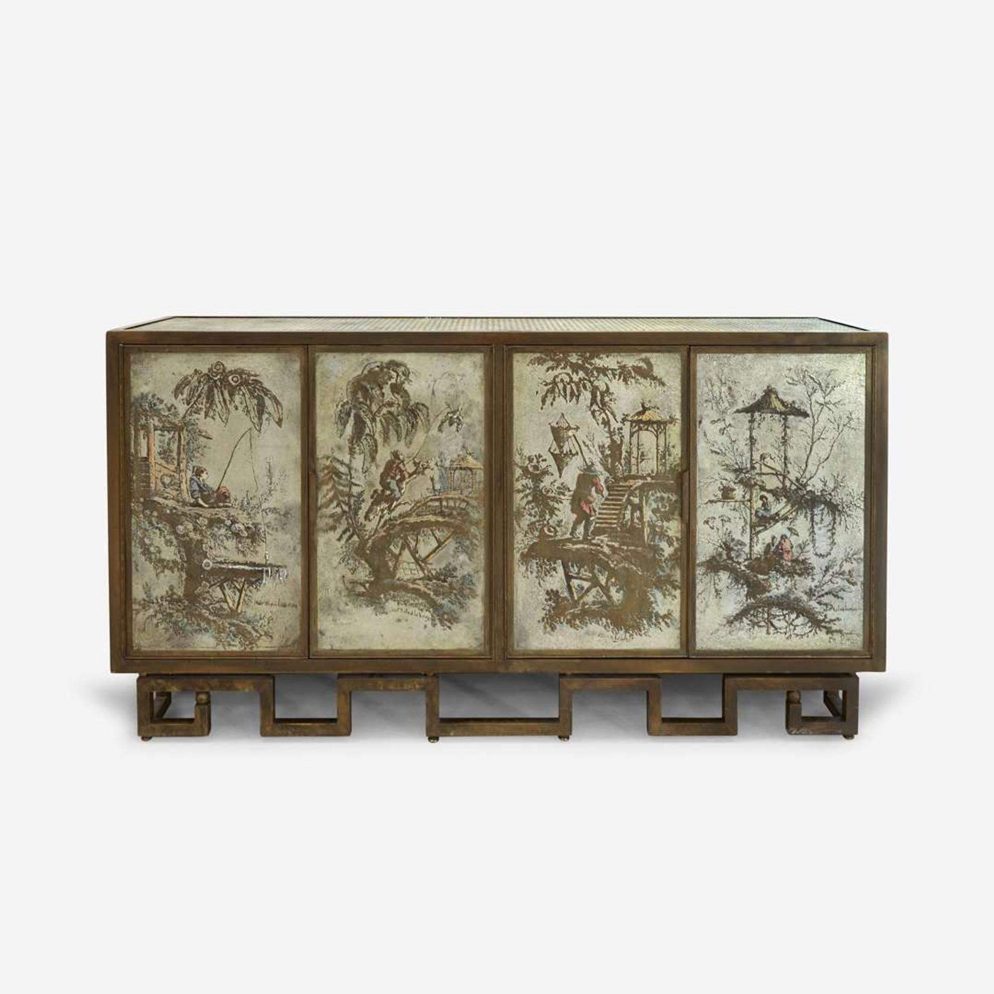 Philip and Kelvin LaVerne (American, 1907-1987 and b. 1937) Rare Four-door "Chan" Cabinet, New York, circa 1970s