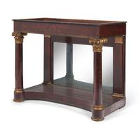 A Classical Parcel-Gilt and Mahogany Pier Table