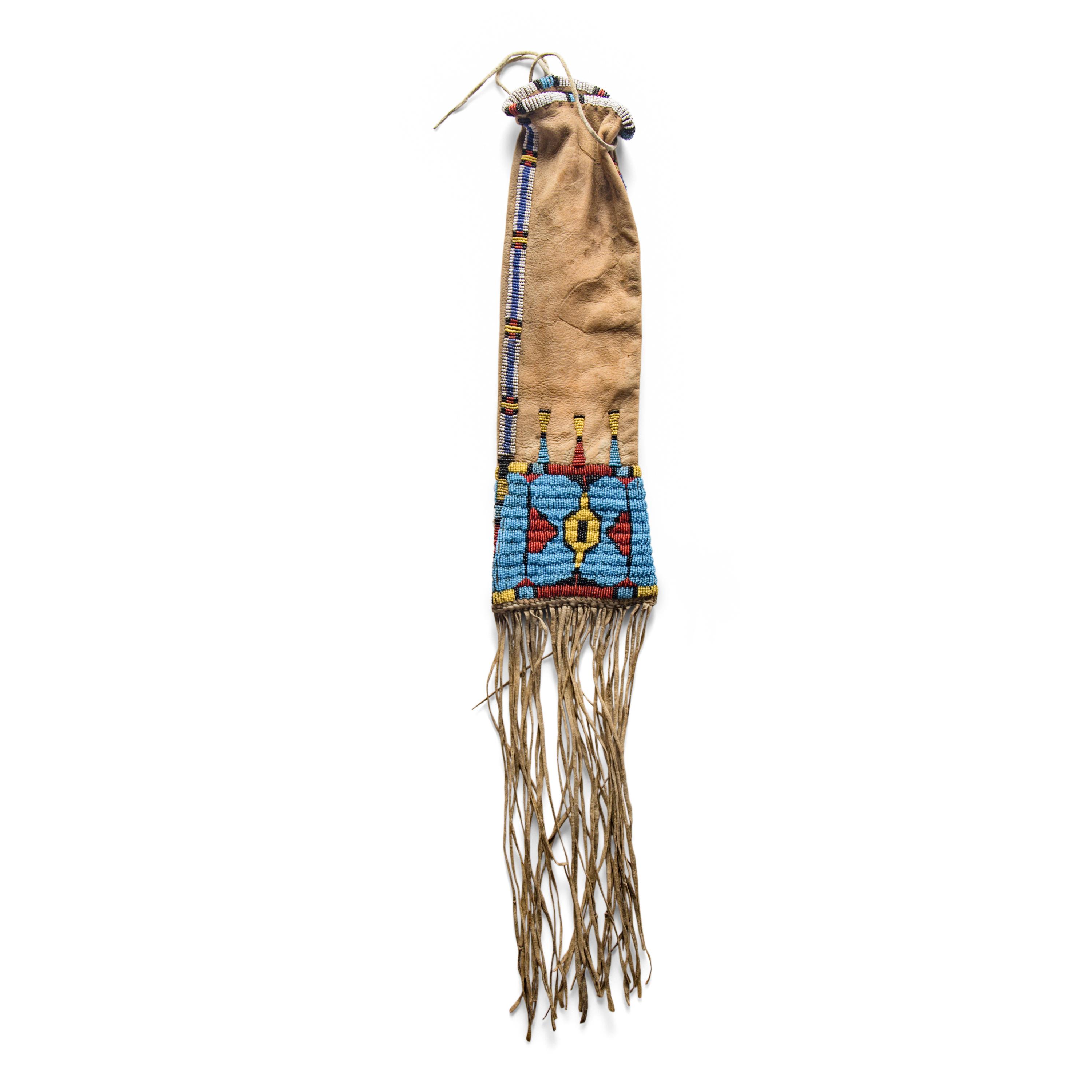 Sioux Beaded Hide Tobacco Bag