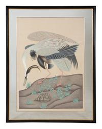 Two Chinese Paintings of Exotic Birds in Floating Glass Frames