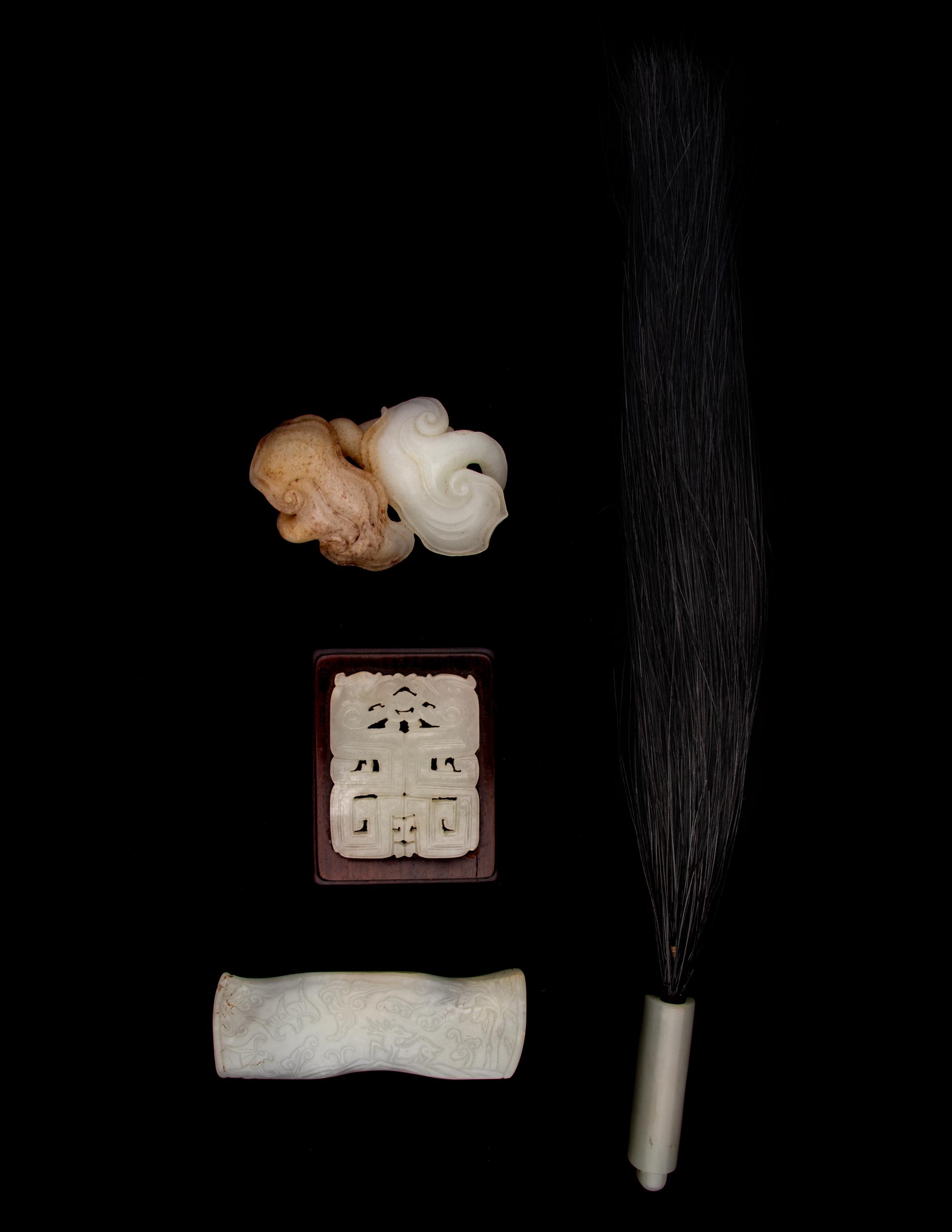 Four Pale Celadon Jade Carvings