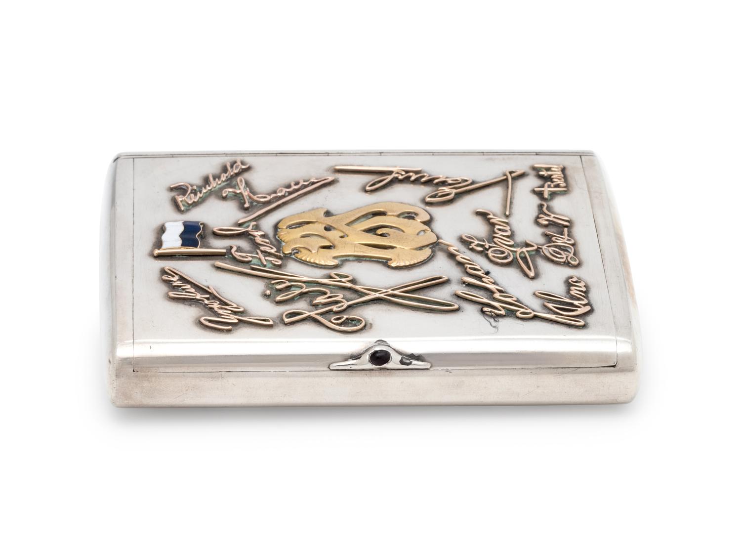 A Russian Silver and Gold Mounted Cigarette Case