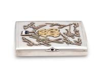 A Russian Silver and Gold Mounted Cigarette Case