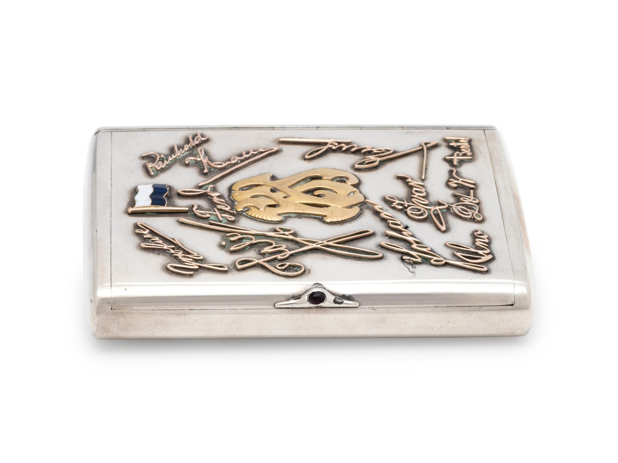 A Russian Silver and Gold Mounted Cigarette Case