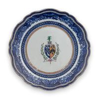 Seven Chinese Export Armorial Porcelain Plates
