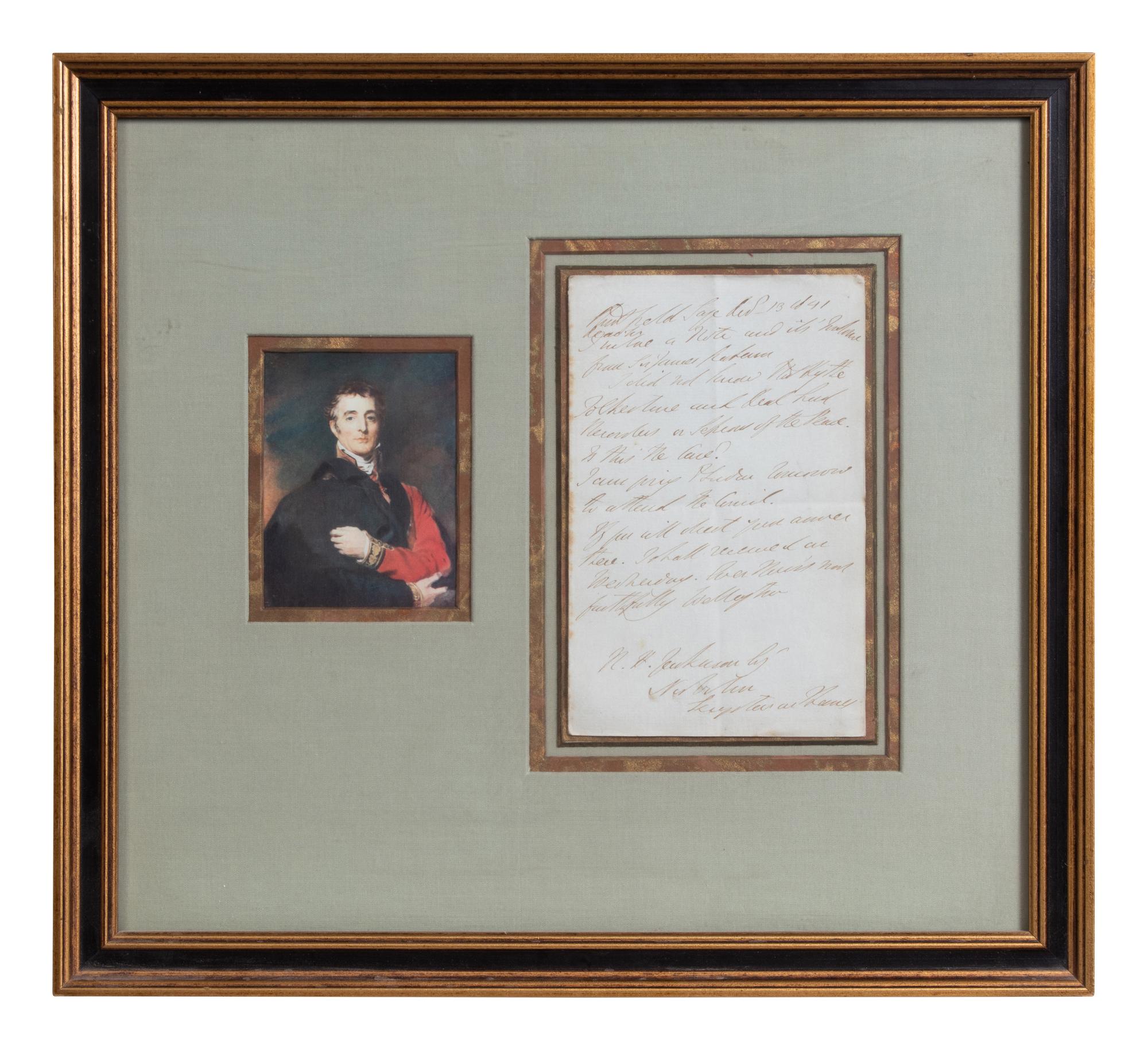 WELLINGTON, Arthur Wellesley, 1st Duke (1769-1852). Autograph letter signed. 13 December 1841.