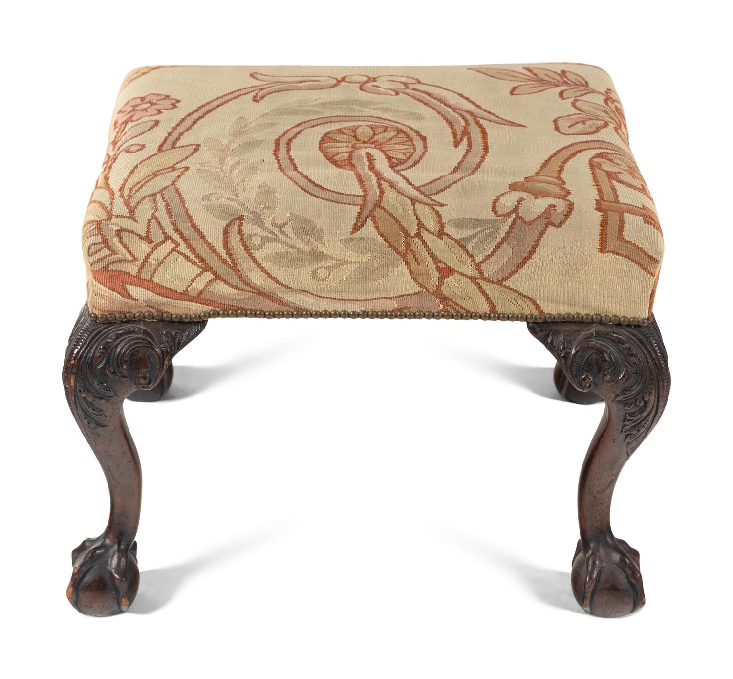 A George III Carved Mahogany Stool