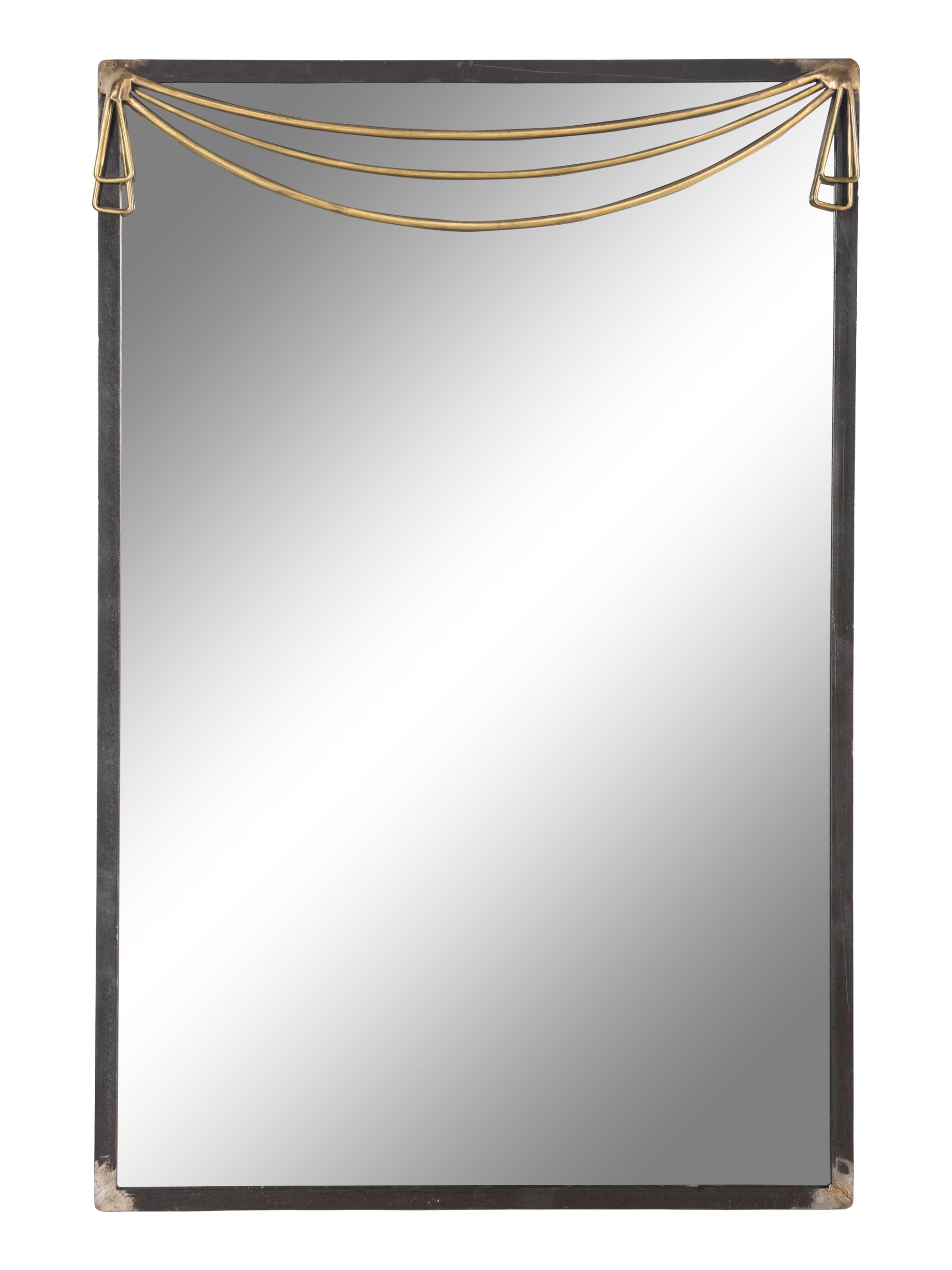 A Contemporary Patinated Metal Mirror