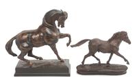 Two Bronzed Cast Resin Figures Width of wider 12 inches. — LATE 20TH CENTURY