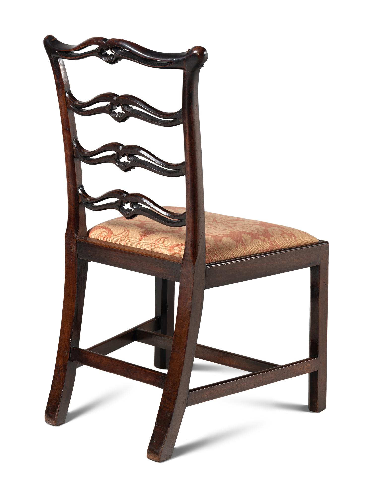 A Pair of George III Mahogany Ladderback Side Chairs