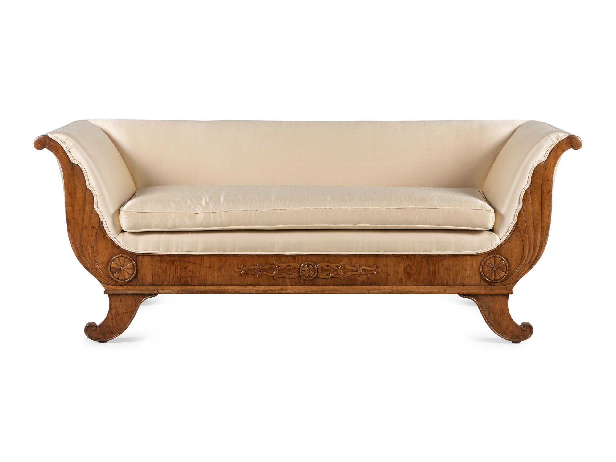 A Charles X Walnut Settee