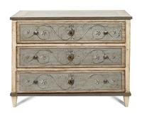 A Continental Polychrome Decorated Commode