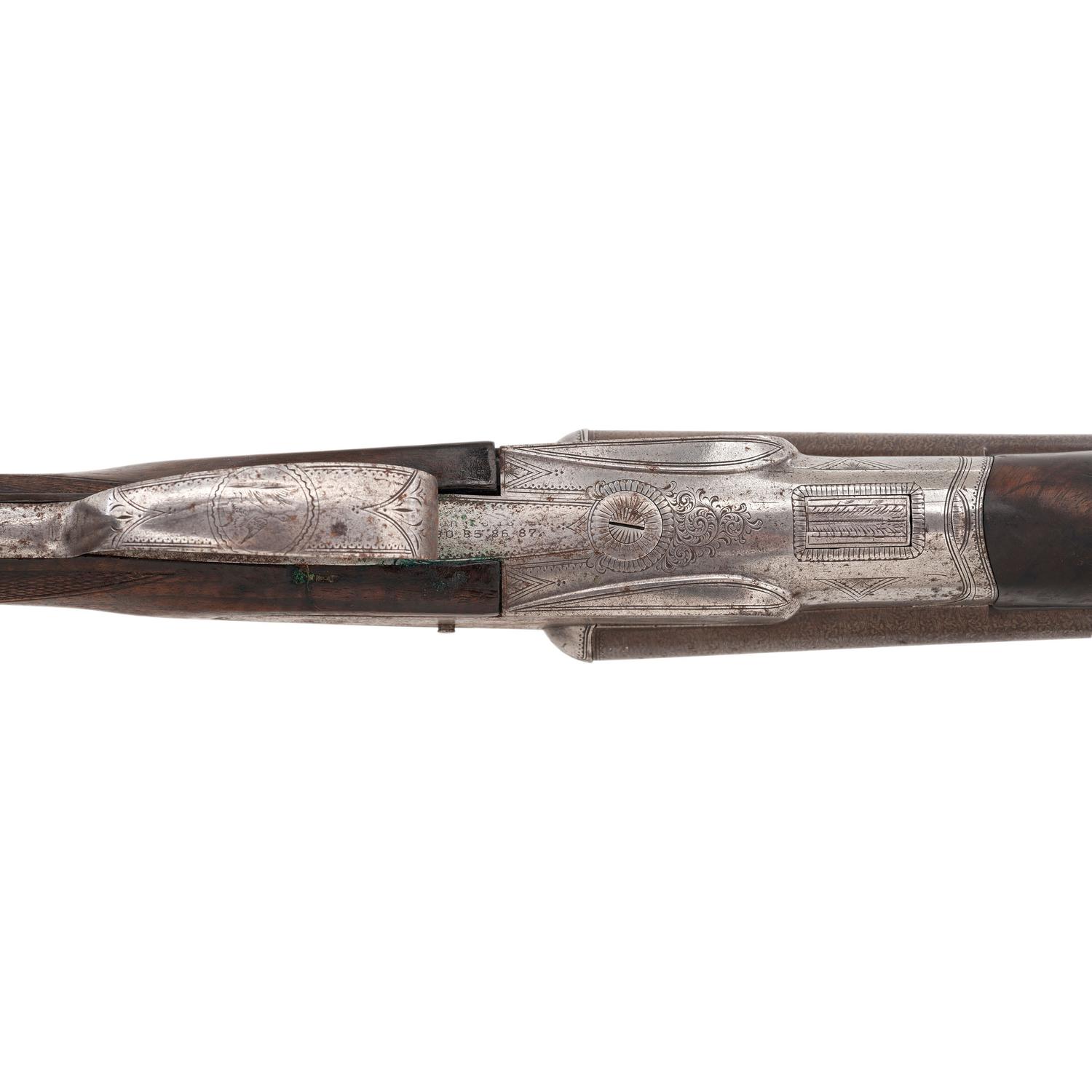 **Lefever Arms Company Double Barrel E Grade Sideplate Boxlock