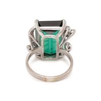GREEN TOURMALINE AND DIAMOND SET