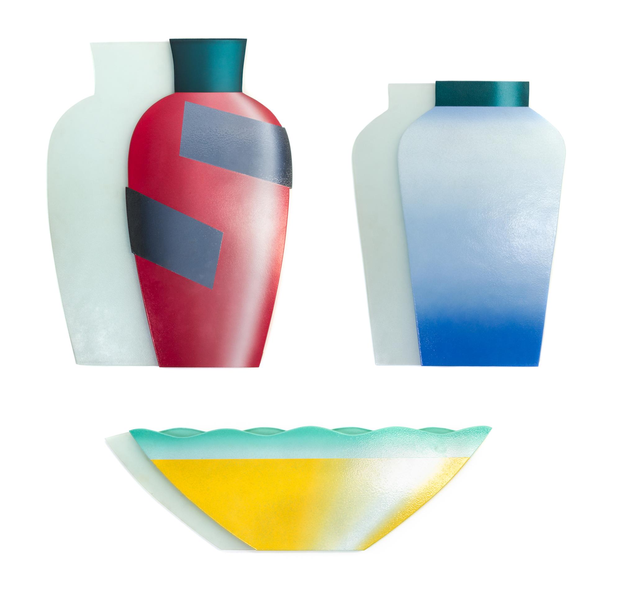Three American Studio Glass Vessels Height of tallest 22 3/4 inches. — SUSIE KRANSNICAN (b. 1954) and Margie Jarvis (b. 1956)