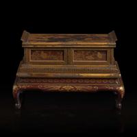 A small Japanese lacquer stand 日本漆金时绘木架 Meiji to Taisho period ?????