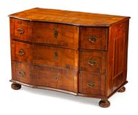 A German Baroque Inlaid Walnut Chest of Drawers