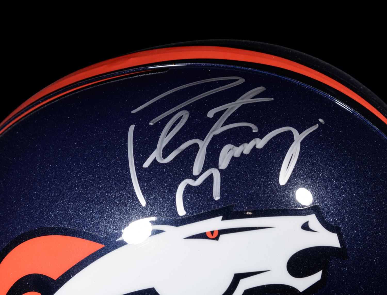 A Peyton Manning Signed Denver Broncos Riddell Football Helmet,