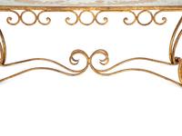 A Gilt Metal and Reverse Painted Glass Low Table