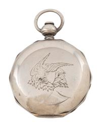 [CIVIL WAR]. Civil War-era pocket watch with patriotic motif. Waltham, MA: American Watch Co., ca 1863.