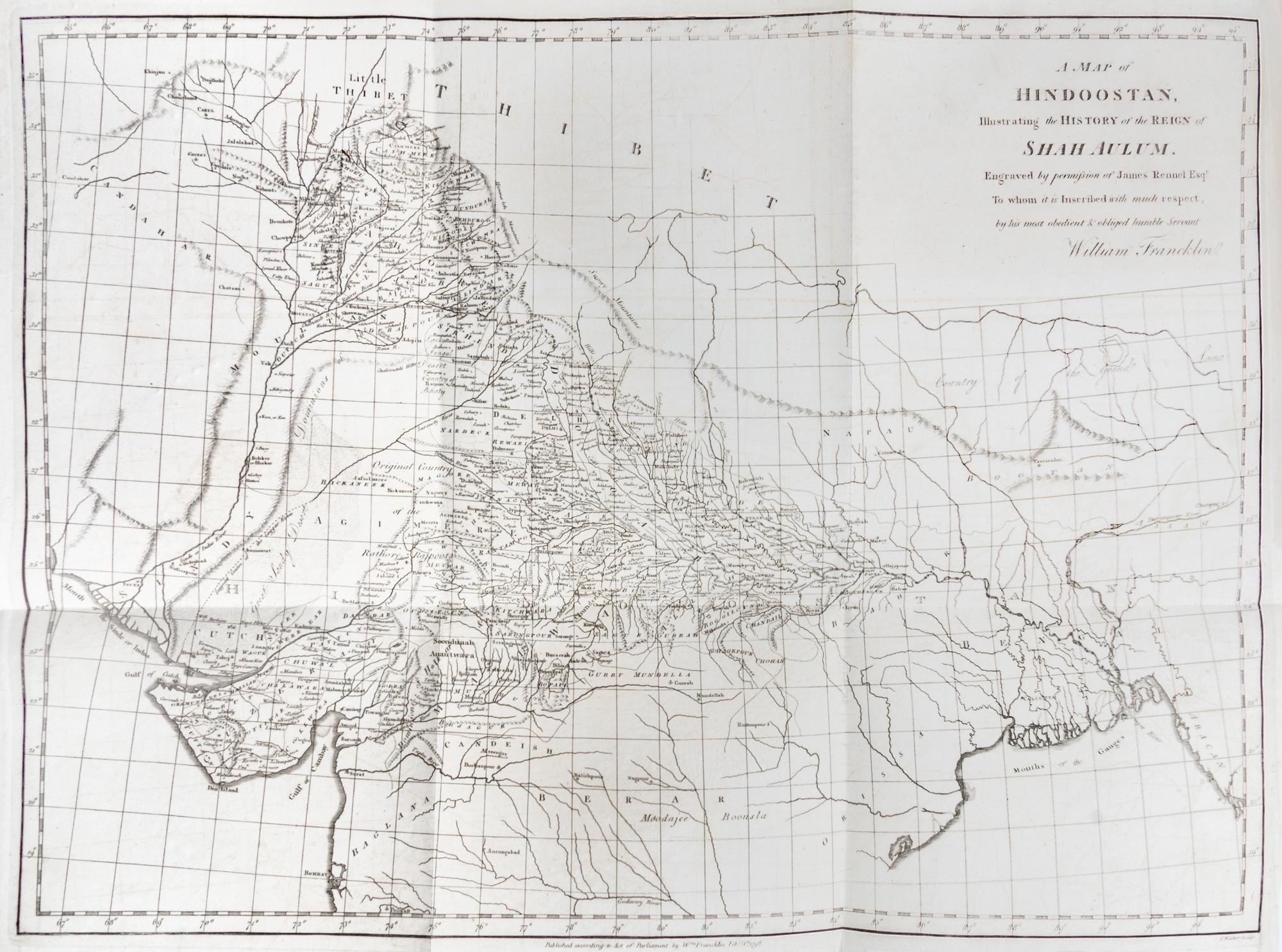 FRANCKLIN, WILLIAM. History of the Reign of Shah-Alum. London, 1798.