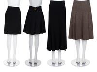 Four Designer Skirts: Three Chanel, One Gucci, 1980s-90s