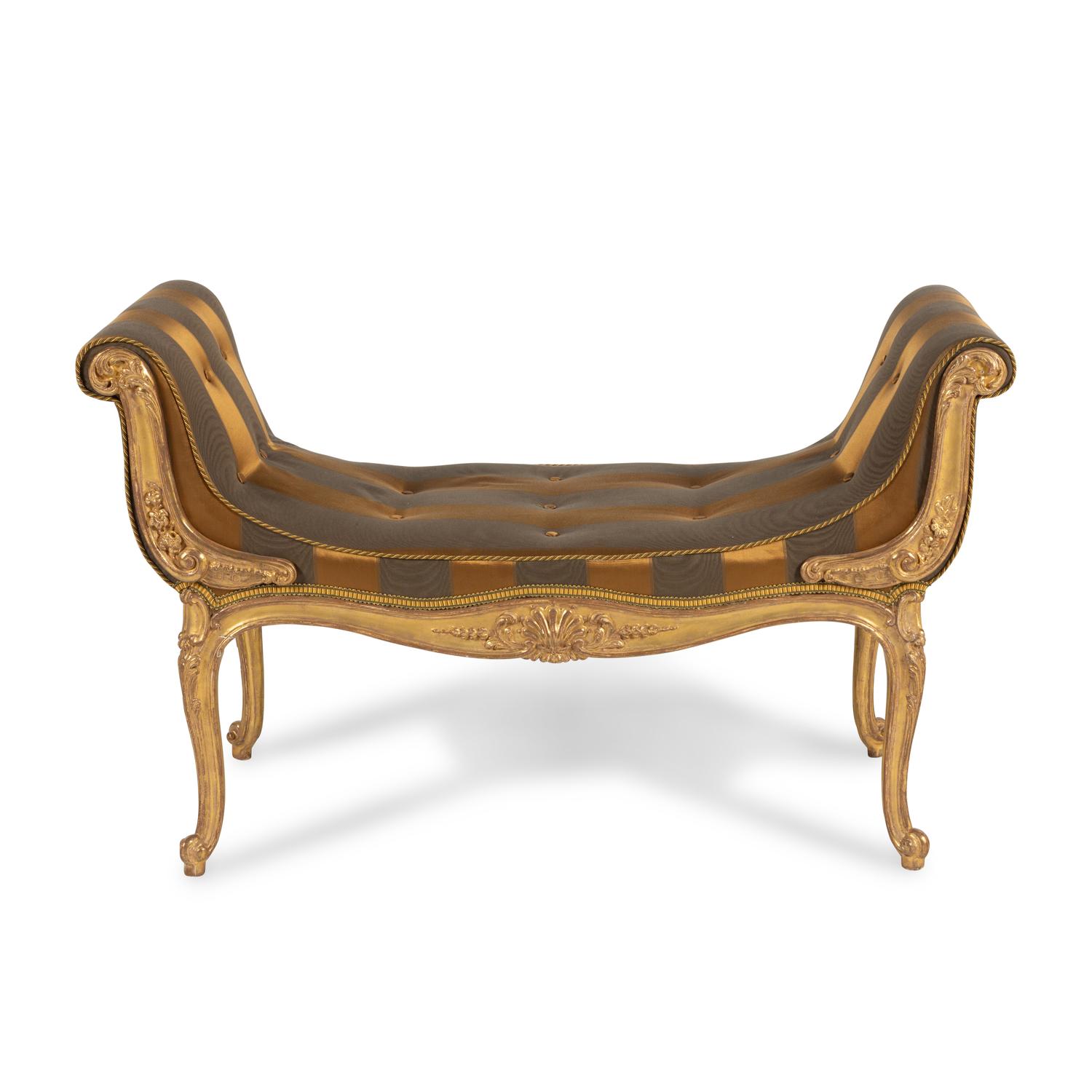 A Louis XV Giltwood Window Bench