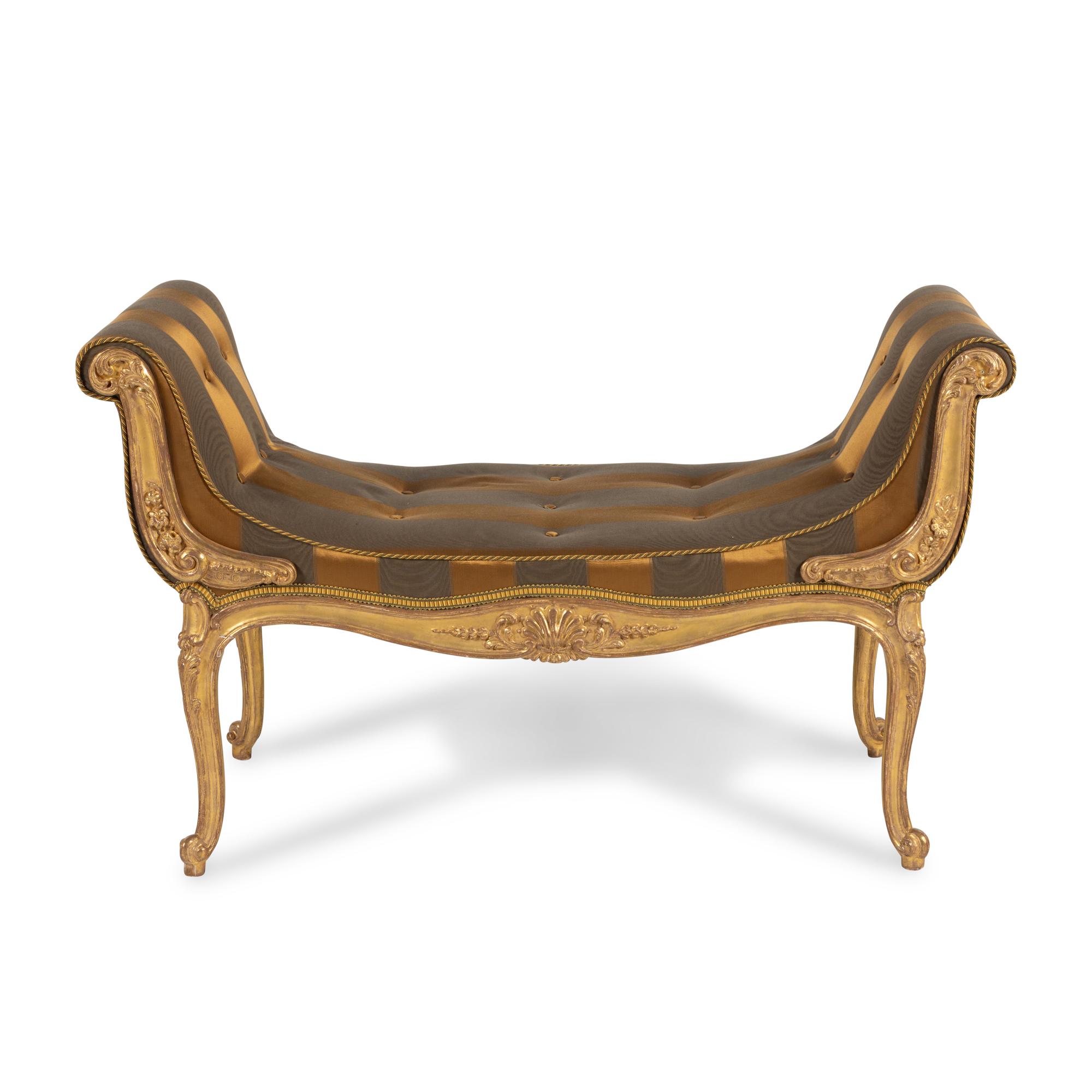 A Louis XV Giltwood Window Bench