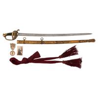 Ames Model 1850 Staff and Field Officers Sword Presented to Capt John Chipman 59th Mass - POW and WIA, with Sash, CDV and GAR Button