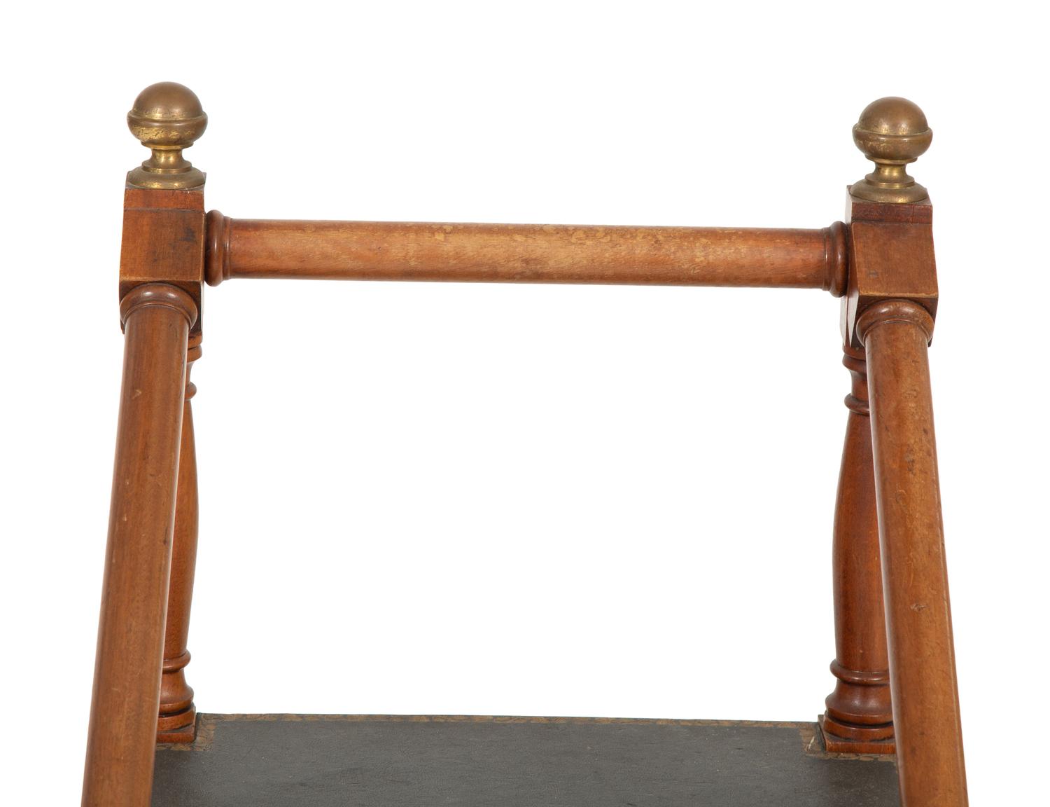 A Set of Victorian Brass Mounted Mahogany Library Steps