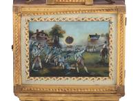 A Scarce Federal 'Battle of Lexington' Parcel Gilt Mahogany Banjo Clock