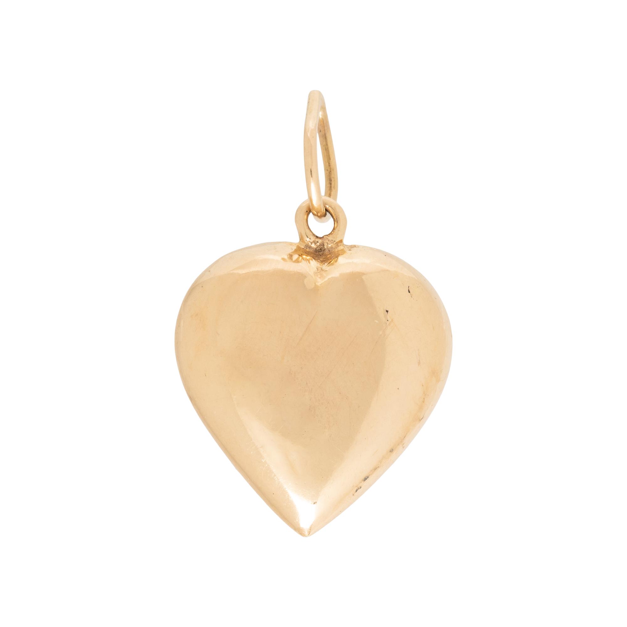 YELLOW GOLD AND DIAMOND HEART PENDANT