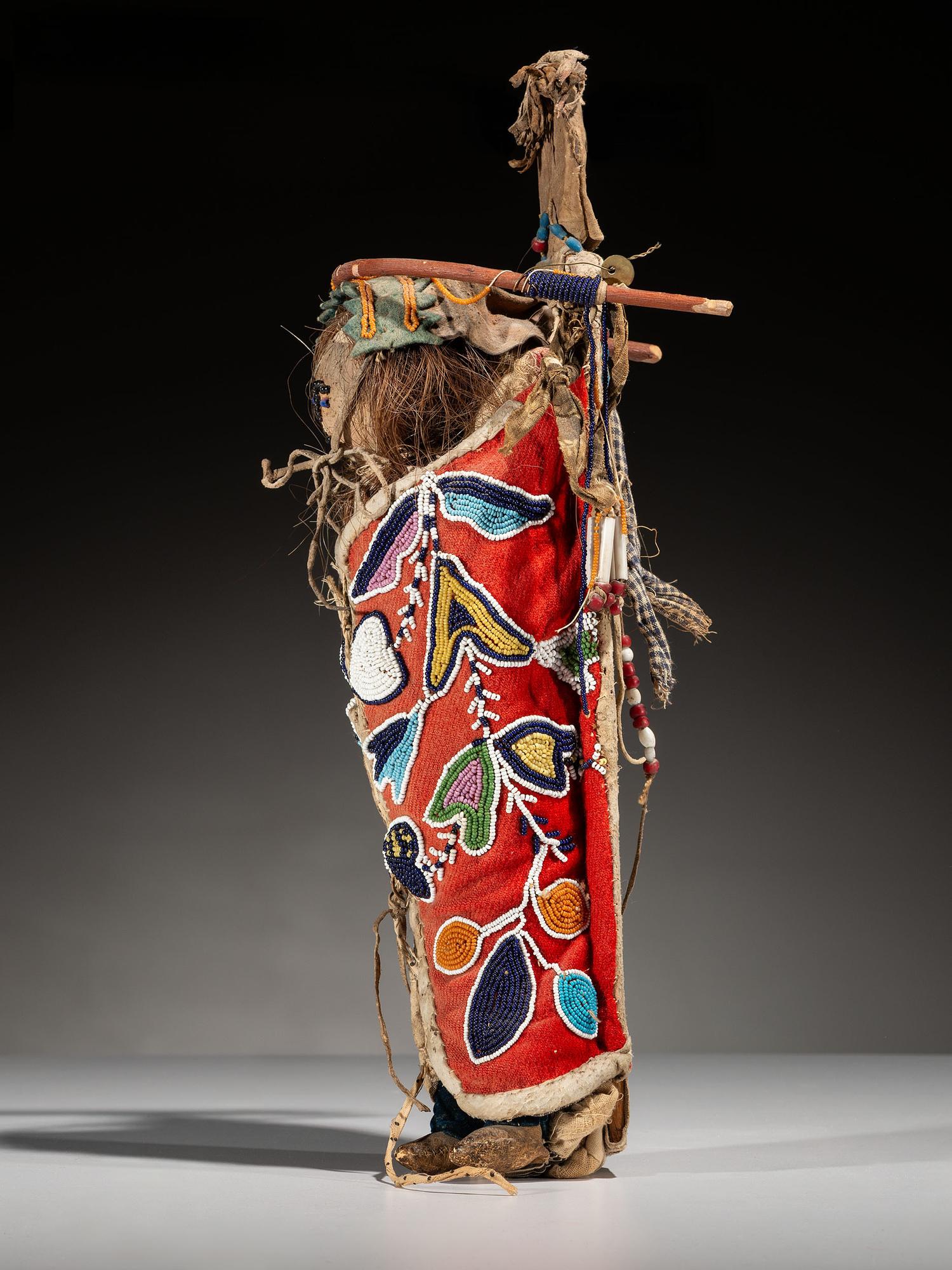 Umatilla Beaded Hide Doll Cradle