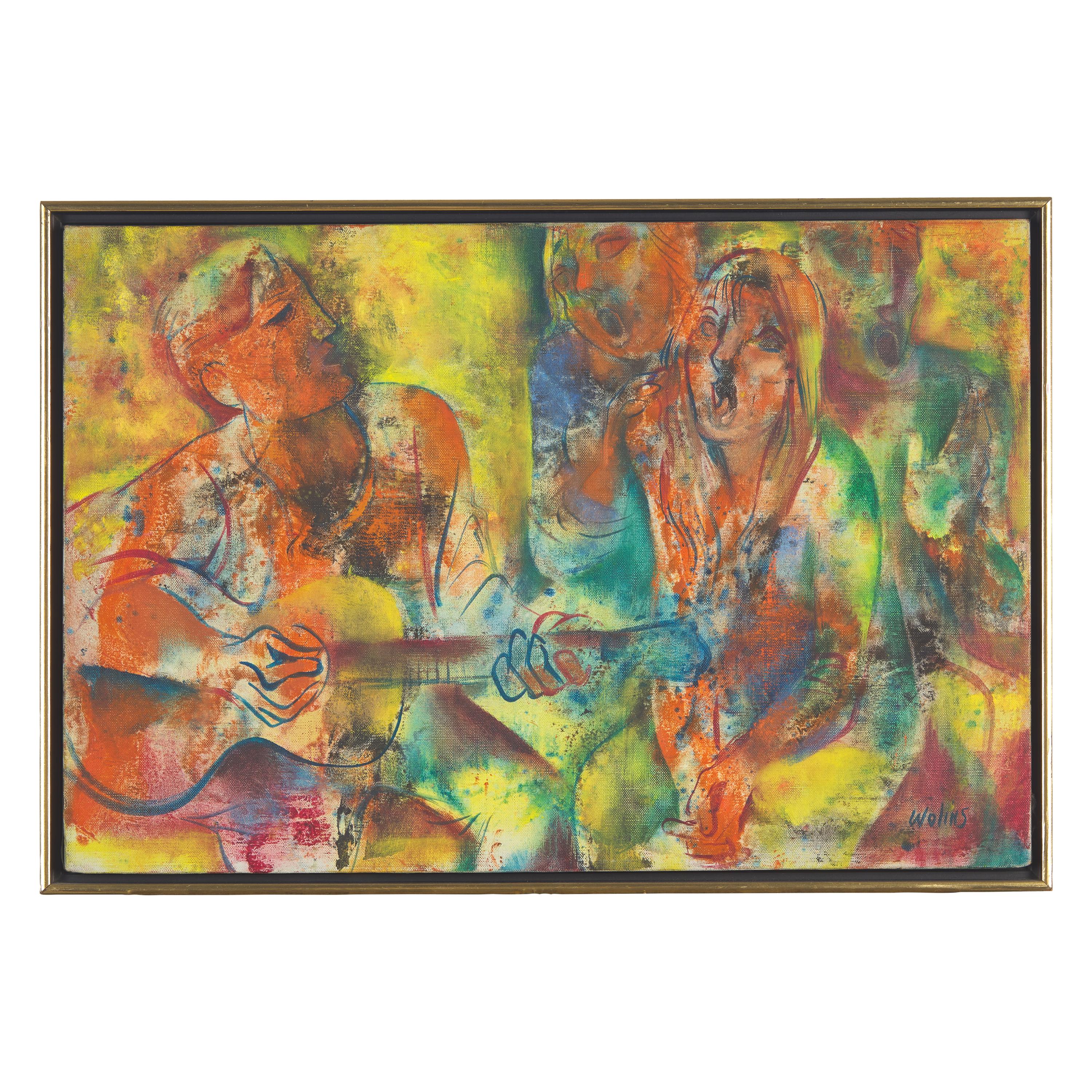 Joseph Wolins (American, 1915-1999) — Guitarist and Singers , 1970